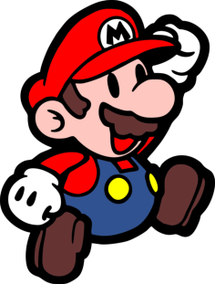 Mario P2 7 Editable Svg Line Art, Free Vectors File